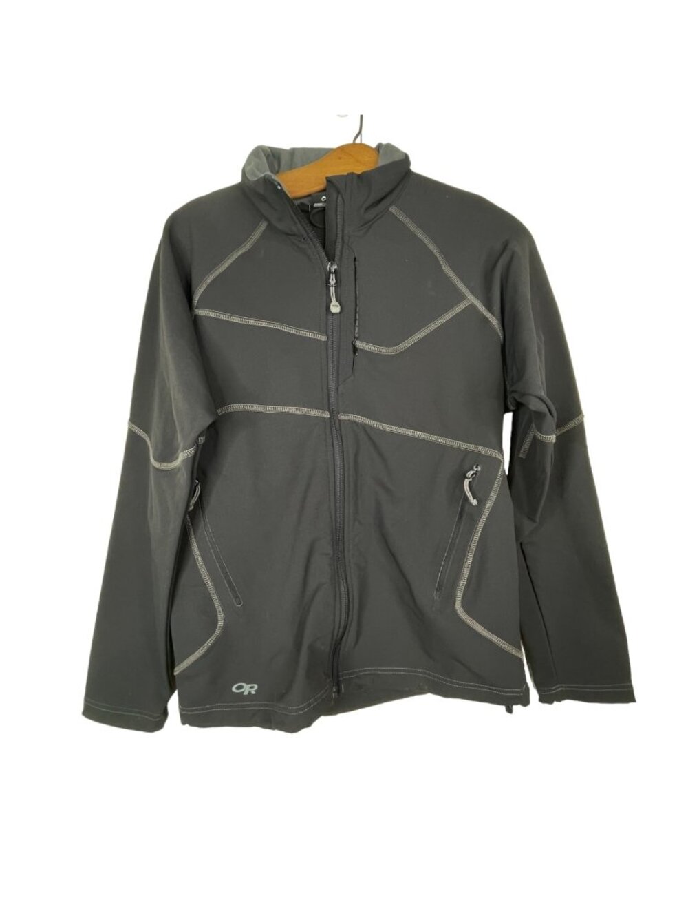 Outdoor Research Jacket Small Full Zip Softshell Activewear Black Hiking